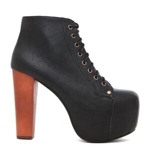 Jeffrey Campbell Lita Black Leather bootie Size 9.5